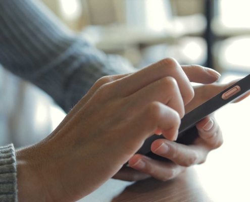 Woman looing at phone